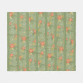 Pastel beige groene munt floral stripe patroon fleece deken (Voorkant (Horizontaal))