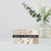 Pastel Beige Quilt Patchwork Handgemaakte Kleding Visitekaartje (Staand voorkant)