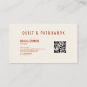 Pastel Beige Quilt Patchwork Handgemaakte Kleding Visitekaartje (Achterkant)