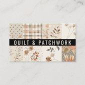 Pastel Beige Quilt Patchwork Handgemaakte Kleding Visitekaartje (Voorkant)