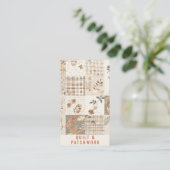 Pastel Beige Quilt Patchwork Handgemaakte Kleding Visitekaartje (Staand voorkant)