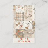 Pastel Beige Quilt Patchwork Handgemaakte Kleding Visitekaartje (Voorkant)