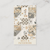 Pastel Beige Quilt Patchwork Handgemaakte Kleding Visitekaartje (Voorkant)