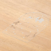 Pastel Beige Schattige Illustratief Baby shower Acryl Uitnodigingen (Laagn)