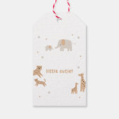 Pastel Beige Schattige Illustratief Baby shower Cadeaulabel (Achterkant)