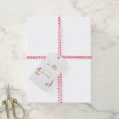 Pastel Beige Schattige Illustratief Baby shower Cadeaulabel (Met Touw)