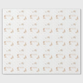 Pastel Beige Schattige Illustratief Baby shower Cadeaupapier (Vlak)
