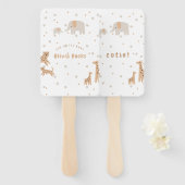 Pastel Beige Schattige Illustratief Baby shower Handwaaier (Voorkant en achterkant)