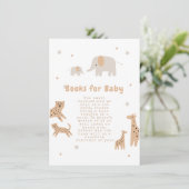 Pastel Beige Schattige Illustratief Baby shower Informatiekaartje (Staand voorkant)