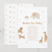 Pastel Beige Schattige Illustratief Baby shower Informatiekaartje (Voorkant / Achterkant)