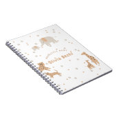 Pastel Beige Schattige Illustratief Baby shower Notitieboek (Rechterzijde)