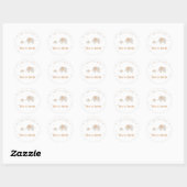 Pastel Beige Schattige Illustratief Baby shower Ronde Sticker (Vel)