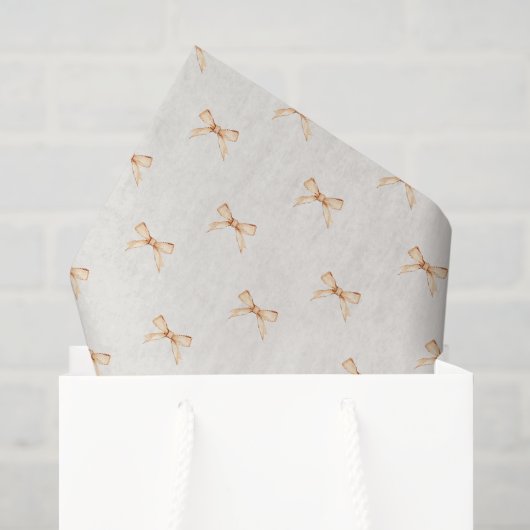 Pastel Beige Tissue Paper met Gouden Boog Design Tissuepapier (Cadeauzakje)