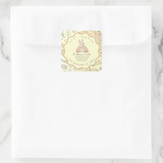 pastel beige Whimsical Pastel Stickers Babyshower  (Tas)
