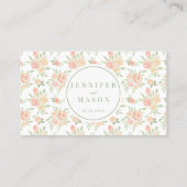 Pastel bereik roos bloemen bohemian bruiloft plaatskaartje (Achterkant)