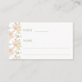 Pastel bereik roos bloemen bohemian bruiloft plaatskaartje (Voorkant)