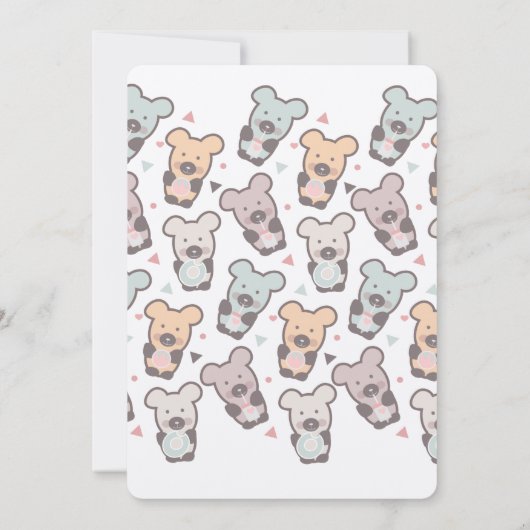 Pastel Beren Geslacht Reveal Uitnodiging (Achterkant)