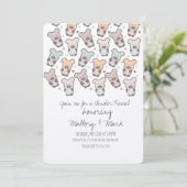 Pastel Beren Geslacht Reveal Uitnodiging (Staand voorkant)