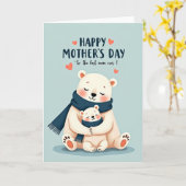 Pastel Beren Moederdag Kaart (Gele Bloem)