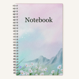 Pastel Berg Bloem Deluxe Spiraal Notebook  Notitieboek