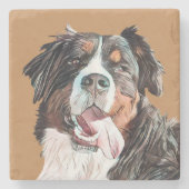 Pastel Bernese Mountain Dog Marble Onderzetter (Voorkant)