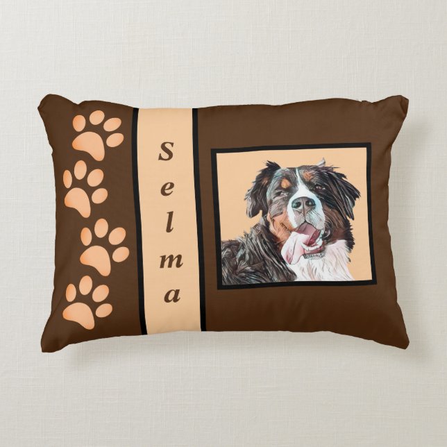  pastel Bernese Mountain Dog Pillow Accent Kussen (Voorkant)