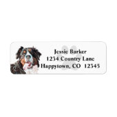Pastel Bernese Mountain Dog Return Label (Voorkant)