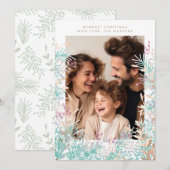 Pastel Berries Lijst kerstfeestdag fotokaart Feestdagenkaart (Voorkant / Achterkant)