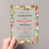 Pastel Berry Sweet Eerste Verjaardag Acryl Uitnodigingen (Insitu (Draagbaar))