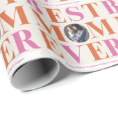 Pastel Best Mam Ever Photo Wrapping Paper Cadeaupapier (Rol Hoek)
