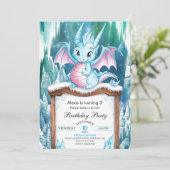 Pastel betoverde Dragon Verjaardag Kaart (Staand voorkant)