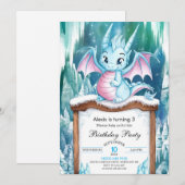 Pastel betoverde Dragon Verjaardag Kaart (Voorkant / Achterkant)