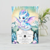 Pastel betoverde Dragon Verjaardag Kaart (Staand voorkant)