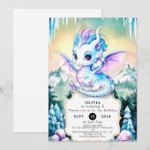 Pastel betoverde Dragon Verjaardag Kaart (Voorkant / Achterkant)