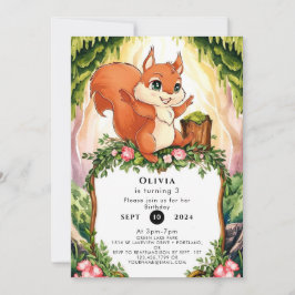 Pastel betoverde eekhoorn verjaardag kaart