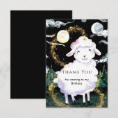 Pastel betoverde schapen verjaardag bedankkaart (Voorkant / Achterkant)