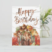 Pastel Bewerkbaar Seizoen Herfst Herfst Gelukkige Kaart (Staand voorkant)