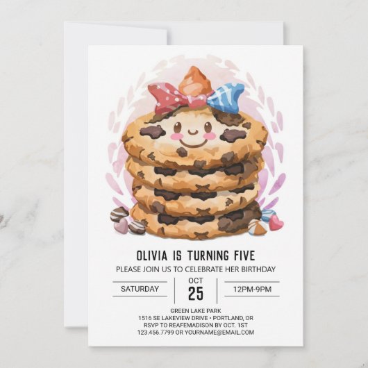 Pastel bewerkbare Snoep Cookies Verjaardag Kaart (Voorkant)