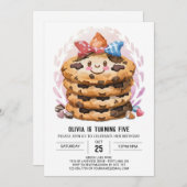 Pastel bewerkbare Snoep Cookies Verjaardag Kaart (Voorkant / Achterkant)