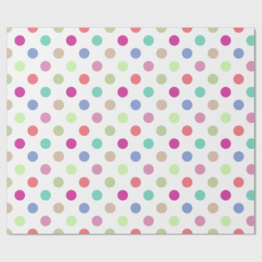 Pastel Big Dot Polka Dot Wrapping Paper Cadeaupapier (Vlak)
