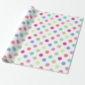 Pastel Big Dot Polka Dot Wrapping Paper Cadeaupapier (Uitgerold)