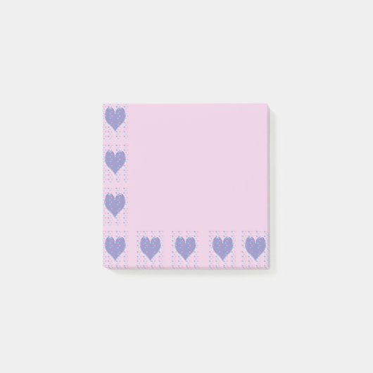 Pastel Big Heart Small Hearts Design Post-It Notes (Voorkant)