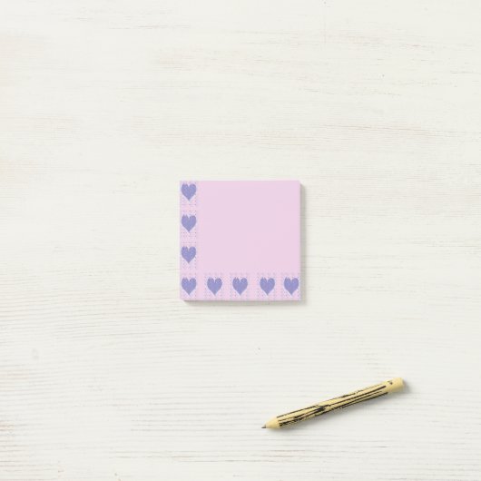 Pastel Big Heart Small Hearts Design Post-It Notes (Op bureau)