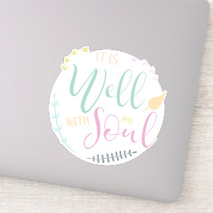 Pastel Bijbelcitaat Het is goed met mijn ziel Sticker