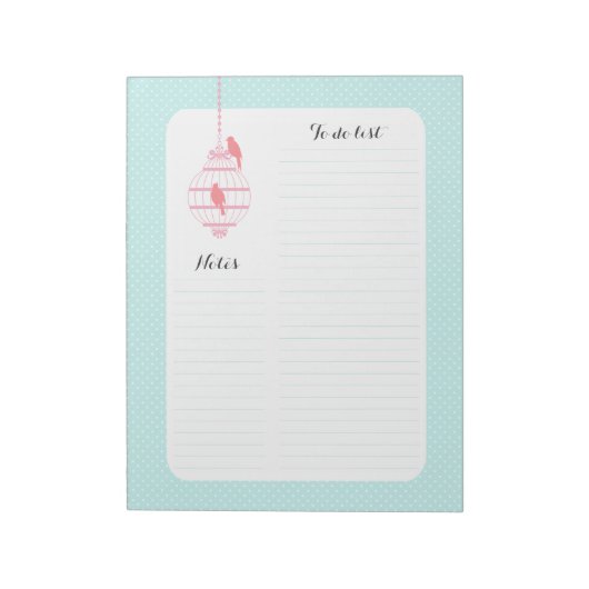 Pastel Birdcage Notitieblok (Linkerzijde)