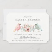 Pastel Birds Floral Easter Brunch Uitnodiging (Voorkant)