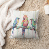 Pastel birds Throw Cushion Kussen (Deken)