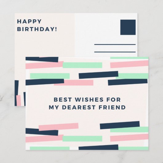 pastel Birthday Briefkaart (Voorkant / Achterkant)