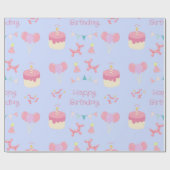 Pastel Birthday Celebration Cadeaupapier (Vlak)