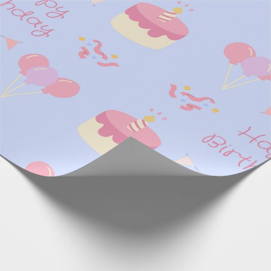 Pastel Birthday Celebration Cadeaupapier (Hoek)